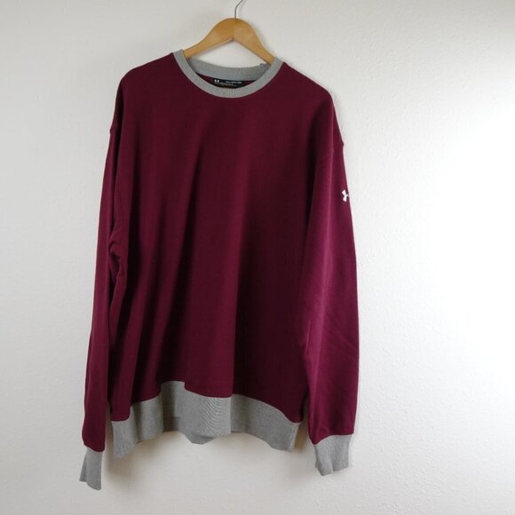 Under Armour Fleece Lined Sweatshirt Big Size 3XL Red Loose Fit - Picture 1 of 6